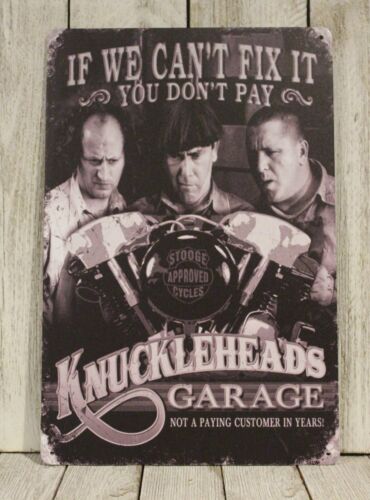 Auto Repair Shop - Knuckleheads Garage Tin Metal Sign 3