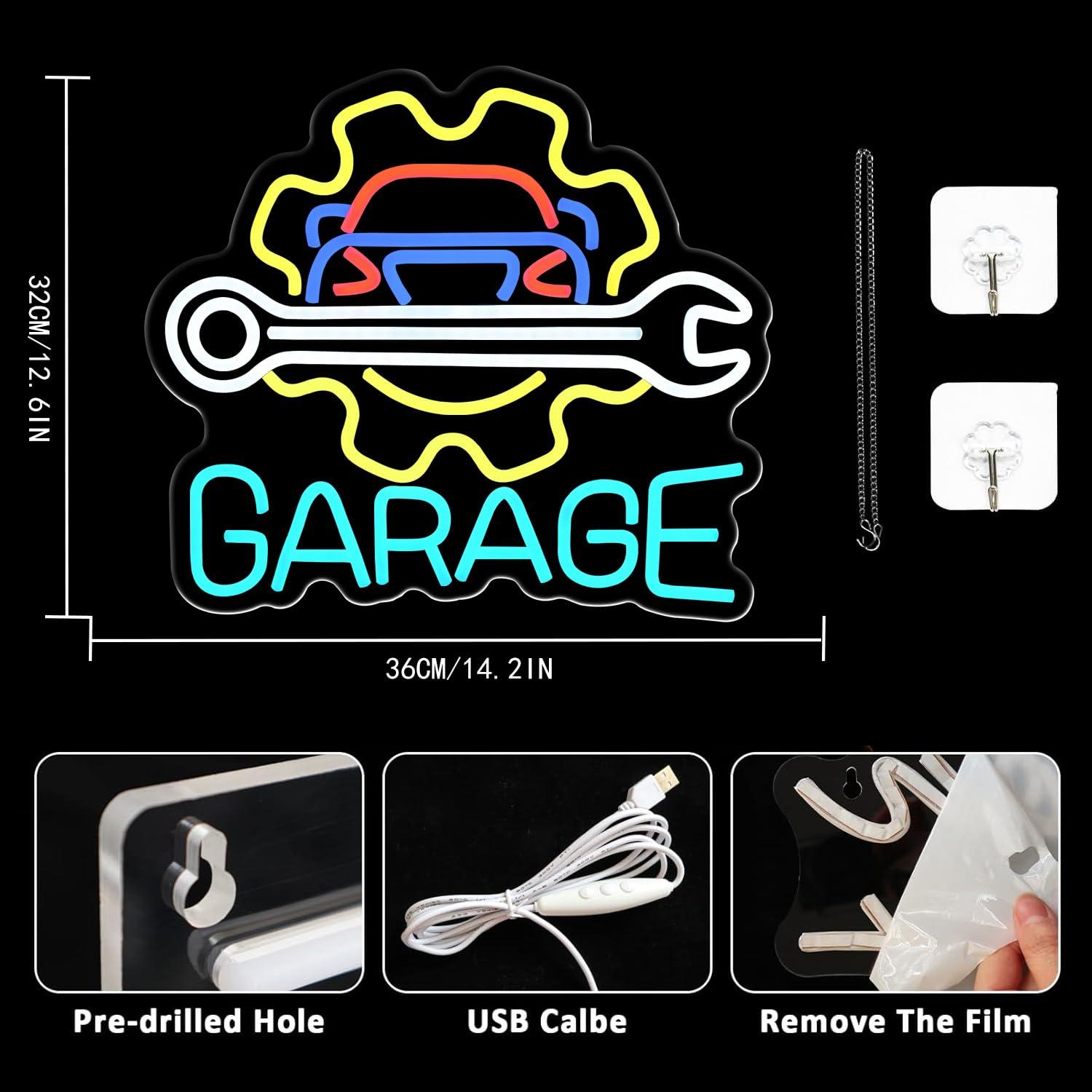 차고 네온사인 USB 전원 LED 디밍 가능 네온 조명 - Auto Repair Shop 리뷰 및 가격